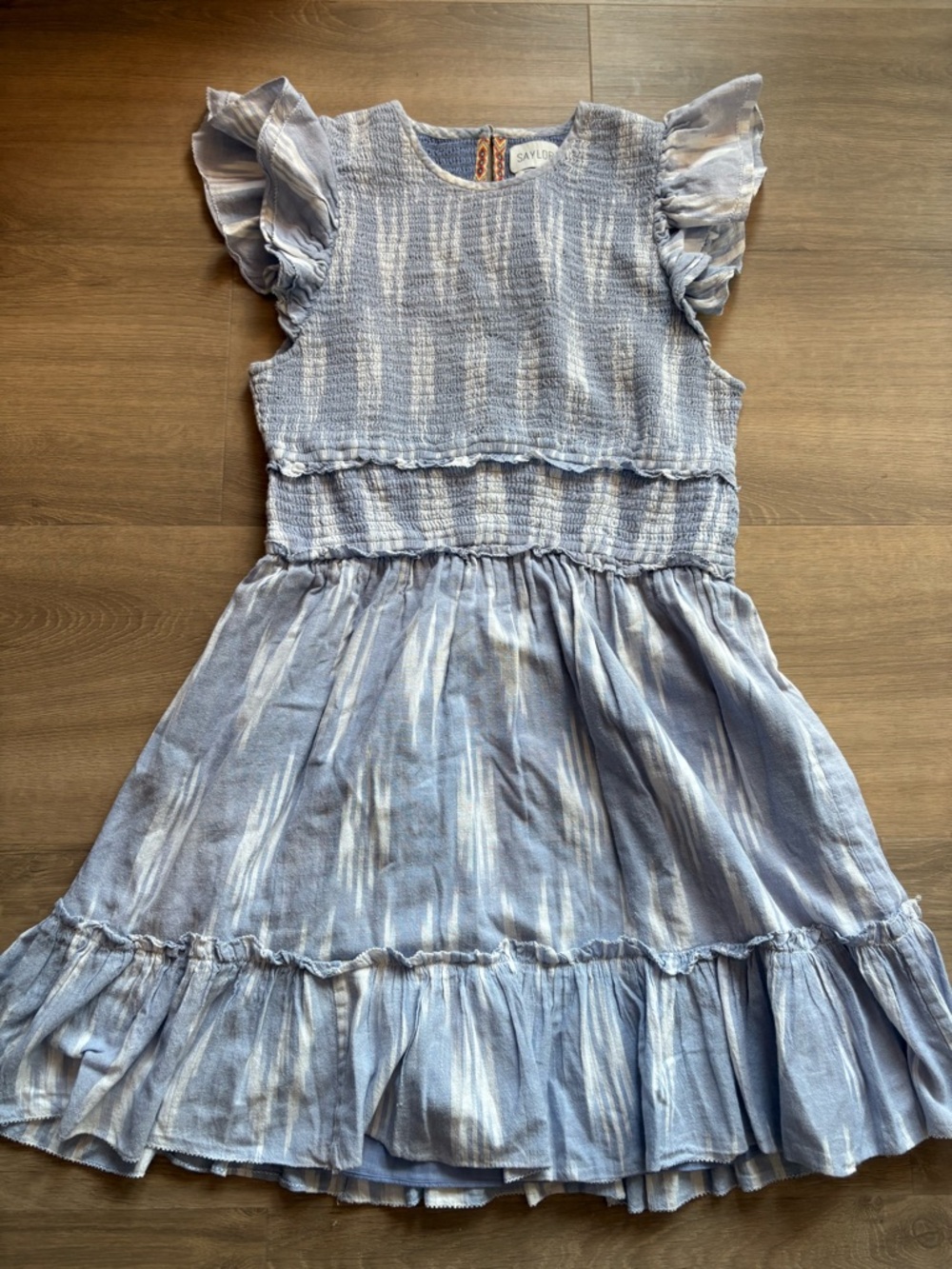 SAYLOR Smocked Ruffle Mini Dress with Flutter Sleeves - Picture 3 of 10
